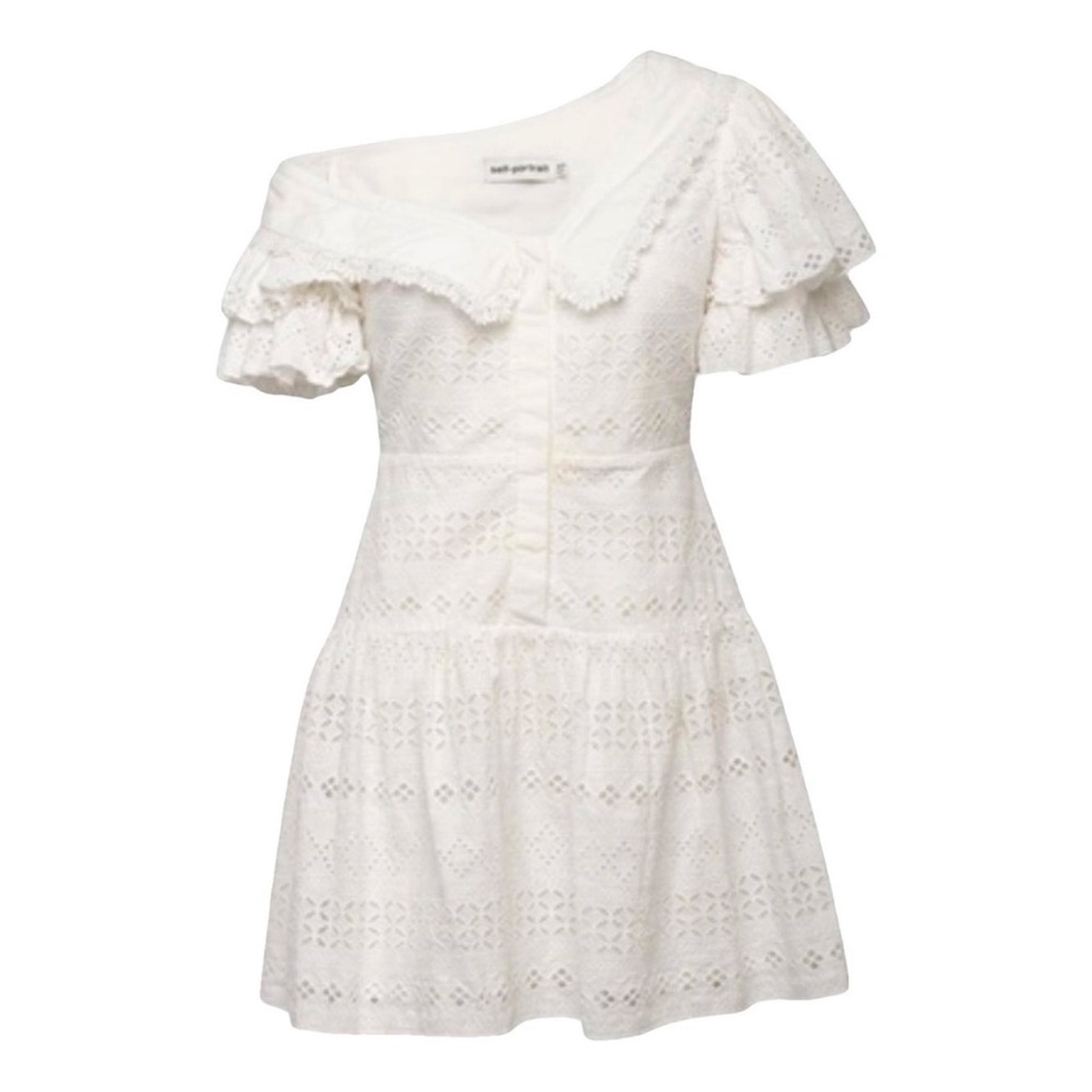 Self-Portrait Cocktail White Mini Embroidered Dress 4 New! - Picture 2 of 3